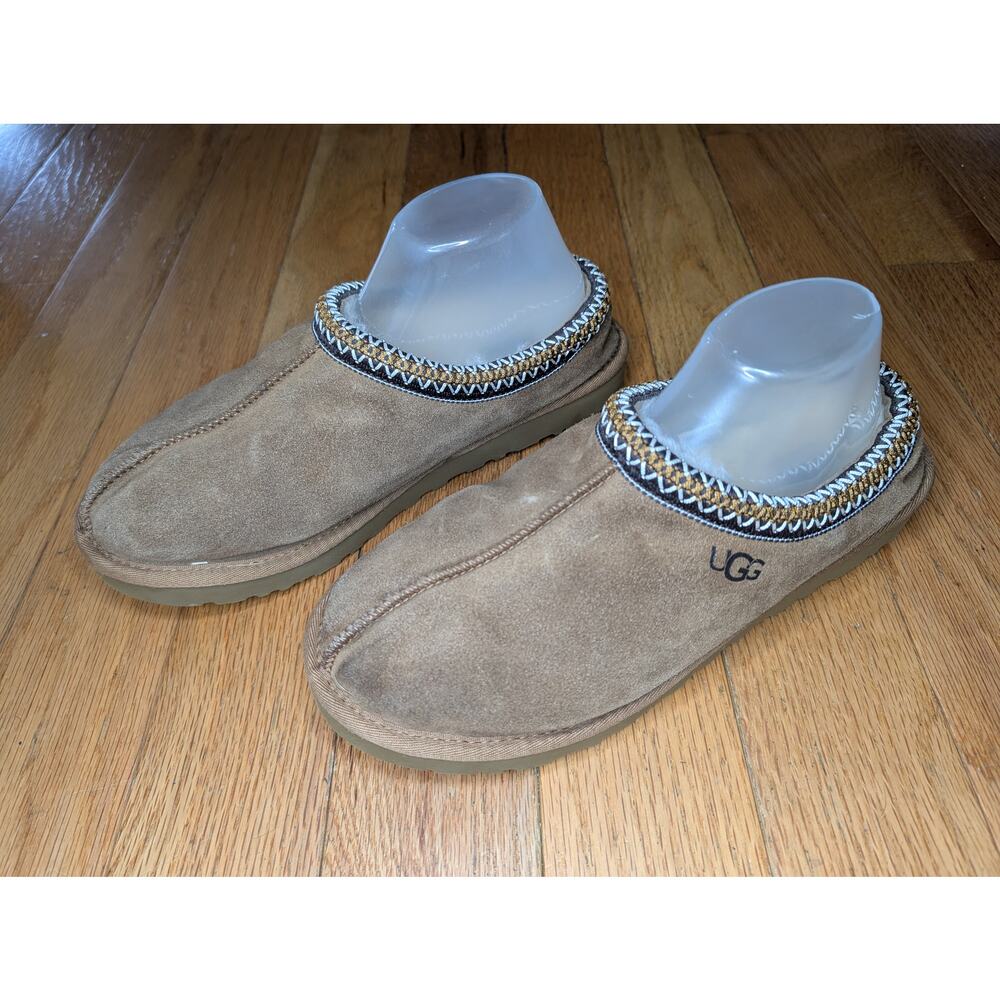 UGG Tasman Slip-On Slipper Chestnut Suede Shearling Womens Size 10